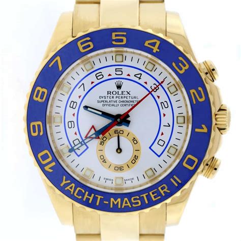 rolex yacht master ii 18k gold blue ceramic bezel|rolex yacht master rose gold 44mm.